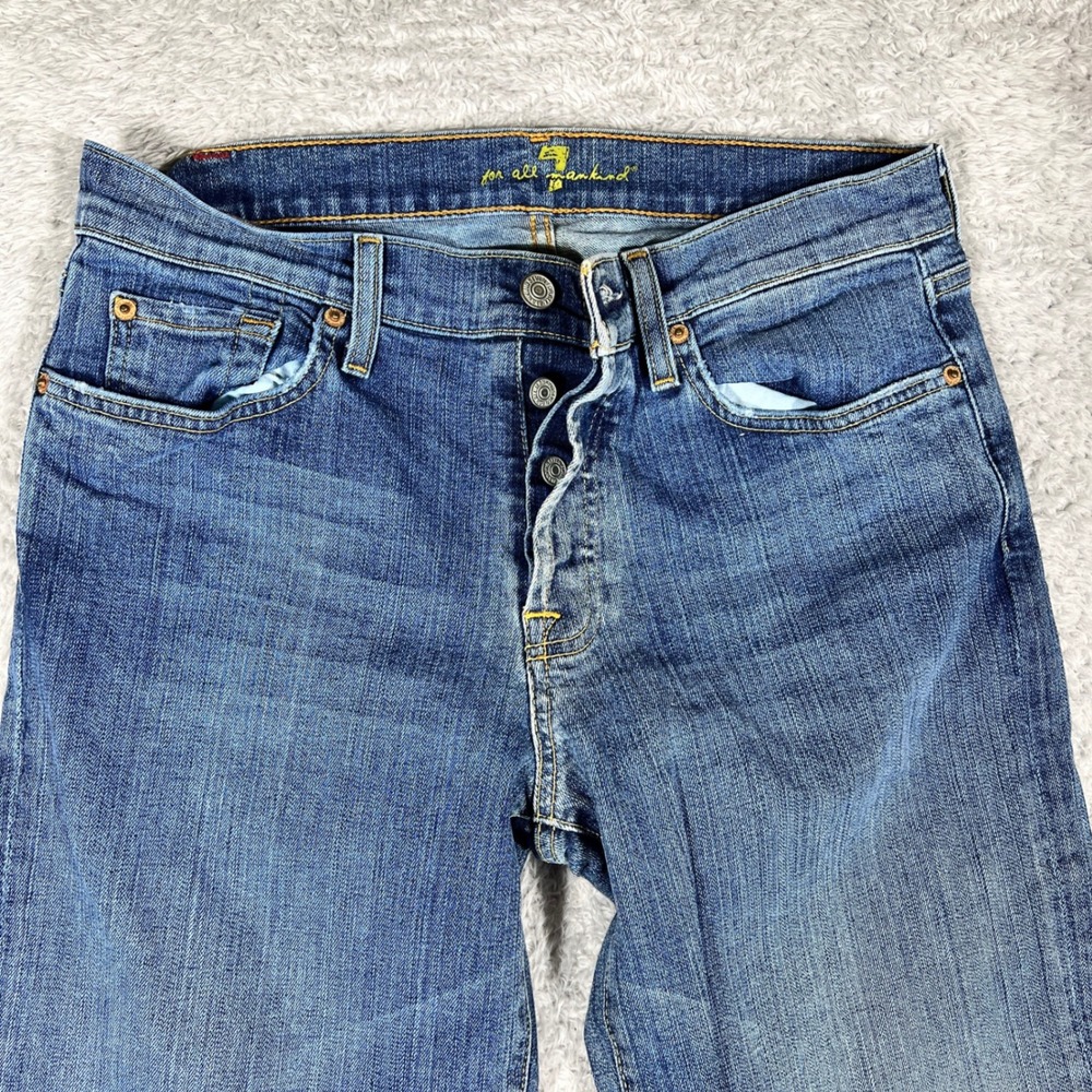7 For All Mankind Mens Straight Leg Jeans Blue Button Fly T521J418S-418S 31
